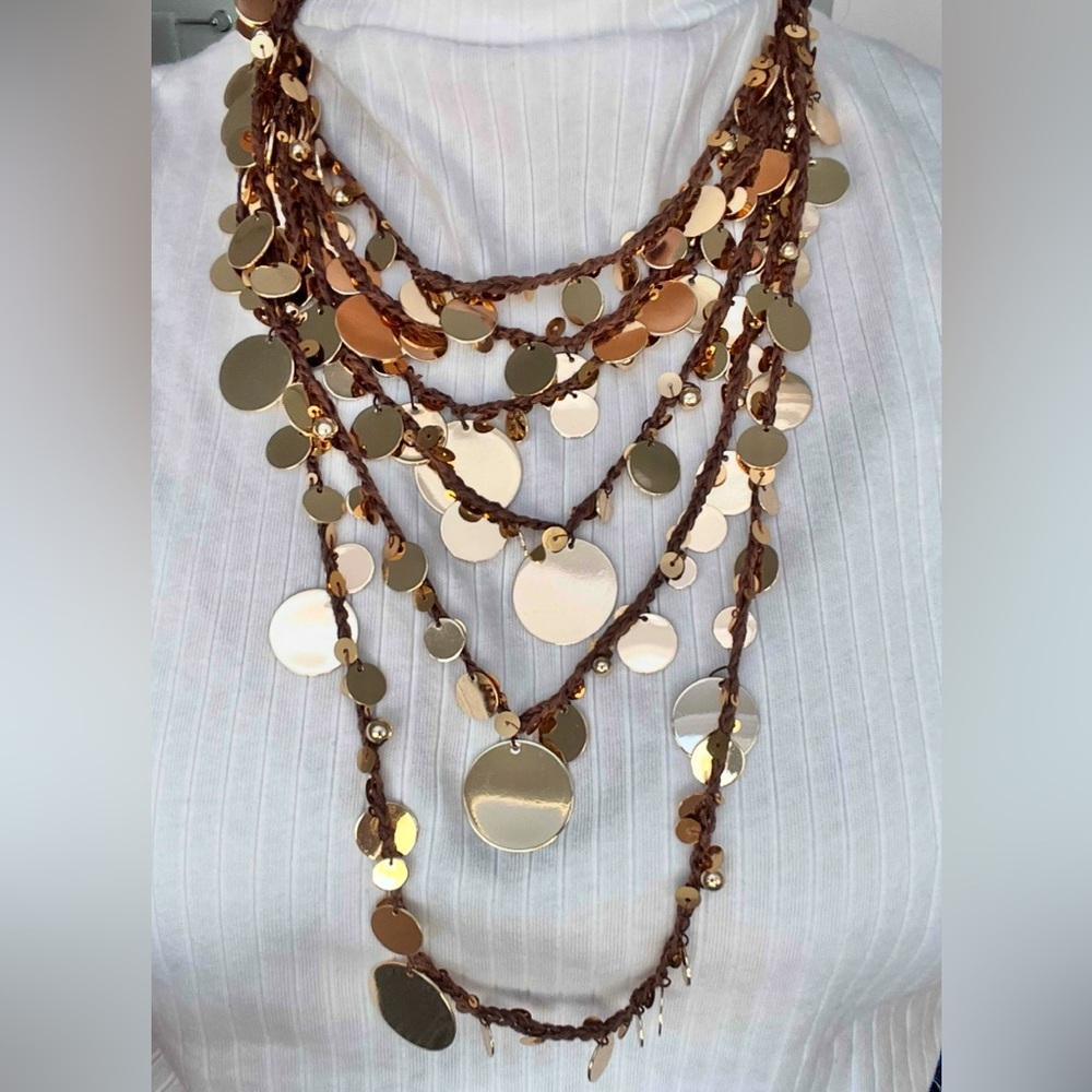 Zara Gold and Brown Layered Necklace